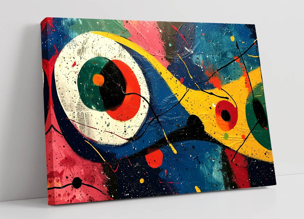 Abstract Eye Canvas Art - Multi Colour Wall Decor | Joan Miro Style Print