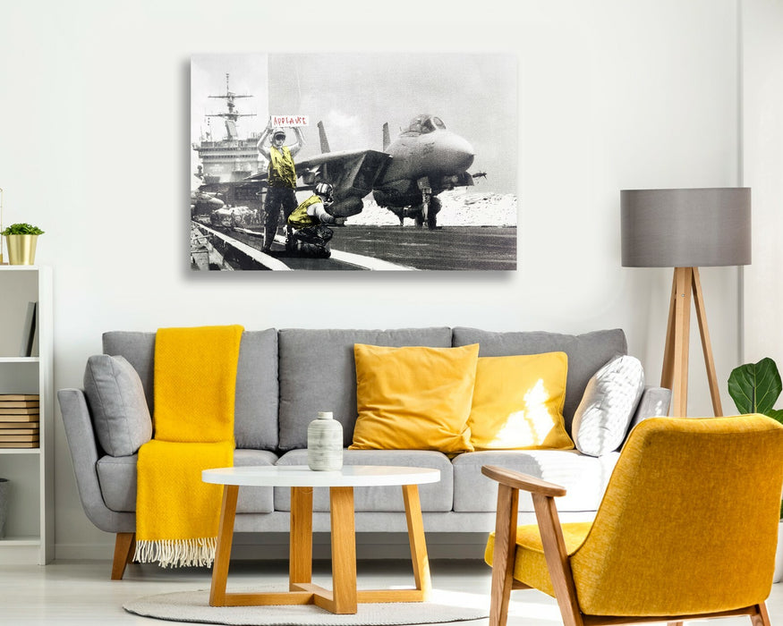 BANKSY APPLAUSE AIRCRAFT CARRIER CANVAS STREET WALL ART GRAFFITI PRINT ARTWORK