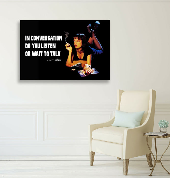Canvas Wall Art - Pulp Fiction Mia Wallace Quote Handmade Print UK