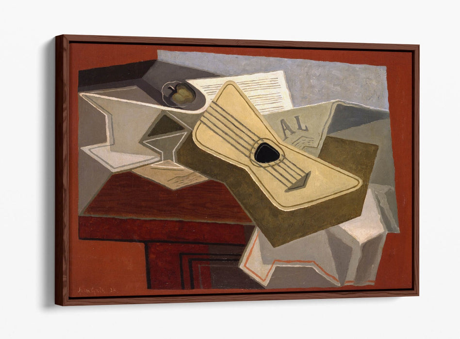JUAN GRIS, GUITAR AND NEWSPAPER -FLOAT EFFECT CANVAS WALL ART PRINT