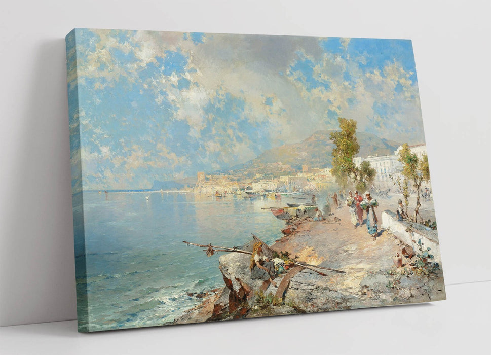 Canvas Wall Art | Franz Richard Unterberger Gulf Of Naples Archival Grade Print