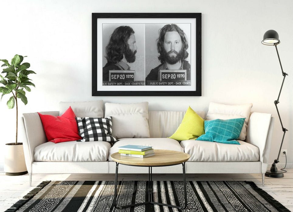 JIM MORRISON MUGSHOT 2 -ART FRAMED POSTER PICTURE PRINT ARTWORK- BLACK & WHITE
