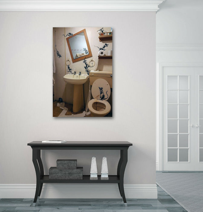 BANKSY ON LOCKDOWN CANVAS WALL STREET ART PRINT GRAFFITI ARTWORK VARNISHED RATS