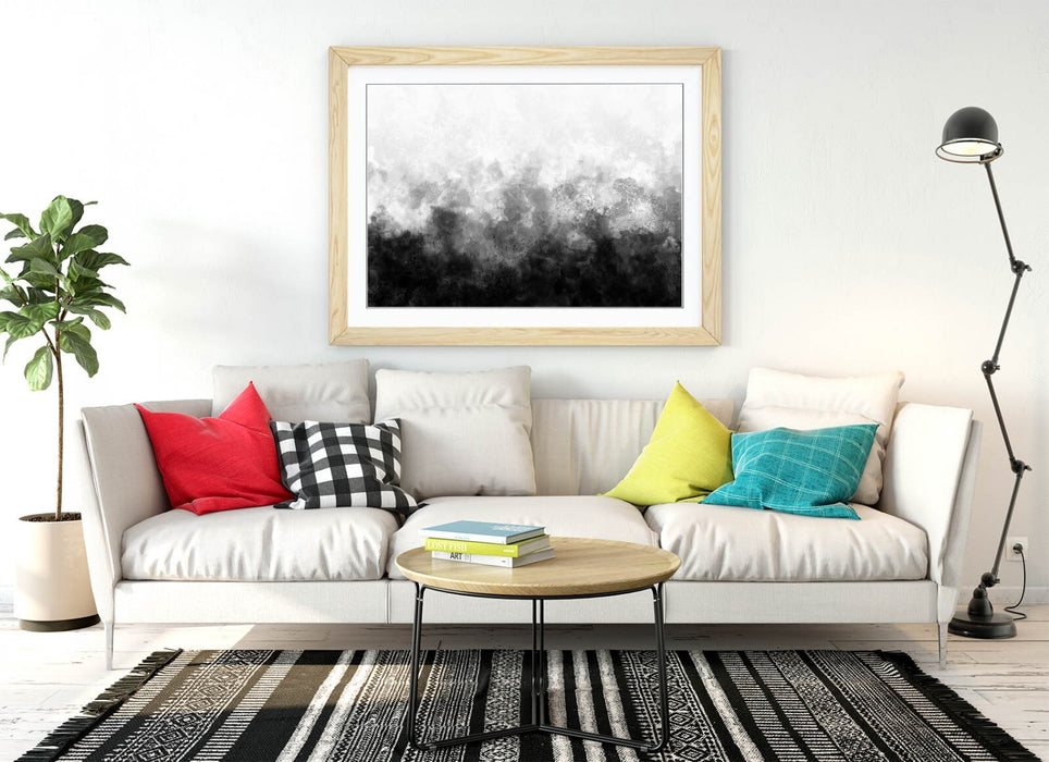 Framed Art Poster – Abstract Black and White Sketch on Matte Paper Print