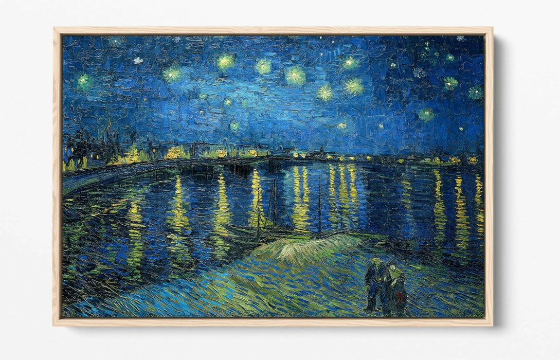 VAN GOGH STARRY NIGHT OVER THE RHONE -FLOAT EFFECT CANVAS WALL ART PIC PRINT-