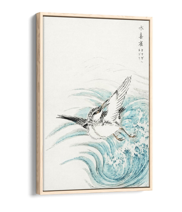 Float Effect Canvas Art - Mongolian Plover Print on 30mm Deep Frame