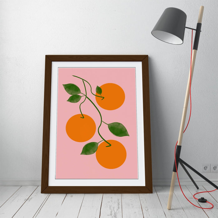 ORANGES ON VINE TRENDY MINIMALIST KITCHEN -FRAMED WALL ART PICTURE PRINT ARTWORK