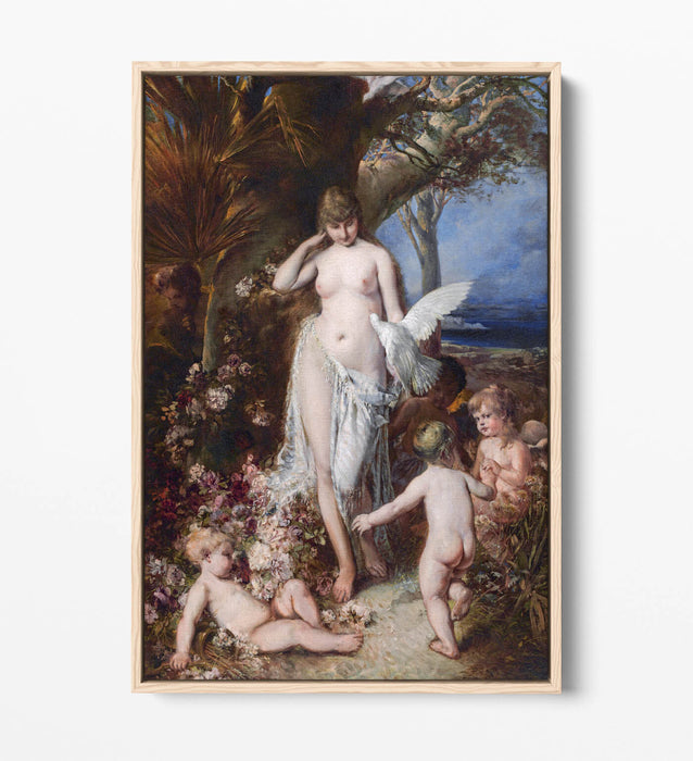 HANS MAKART, ALLEGORY OF LOVE -FLOAT EFFECT CANVAS WALL ART PRINT