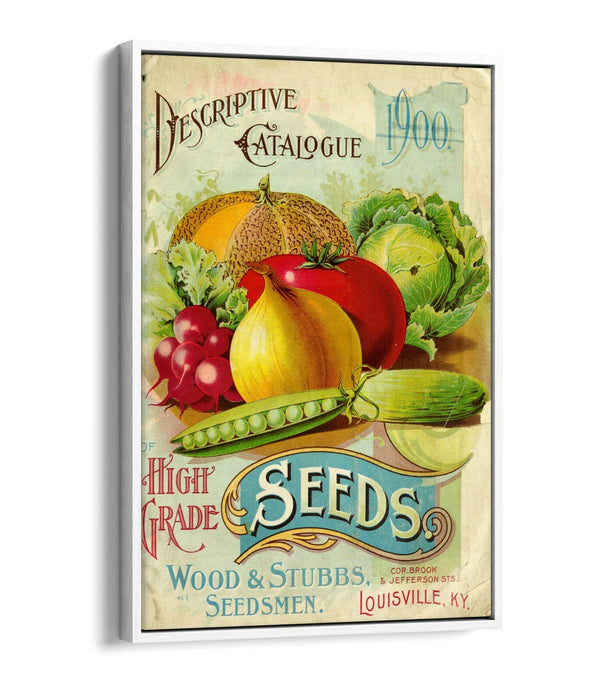 QUIRKY VINTAGE SEED ADVERTISEMENT ART POSTER -FLOAT EFFECT CANVAS WALL ART PRINT