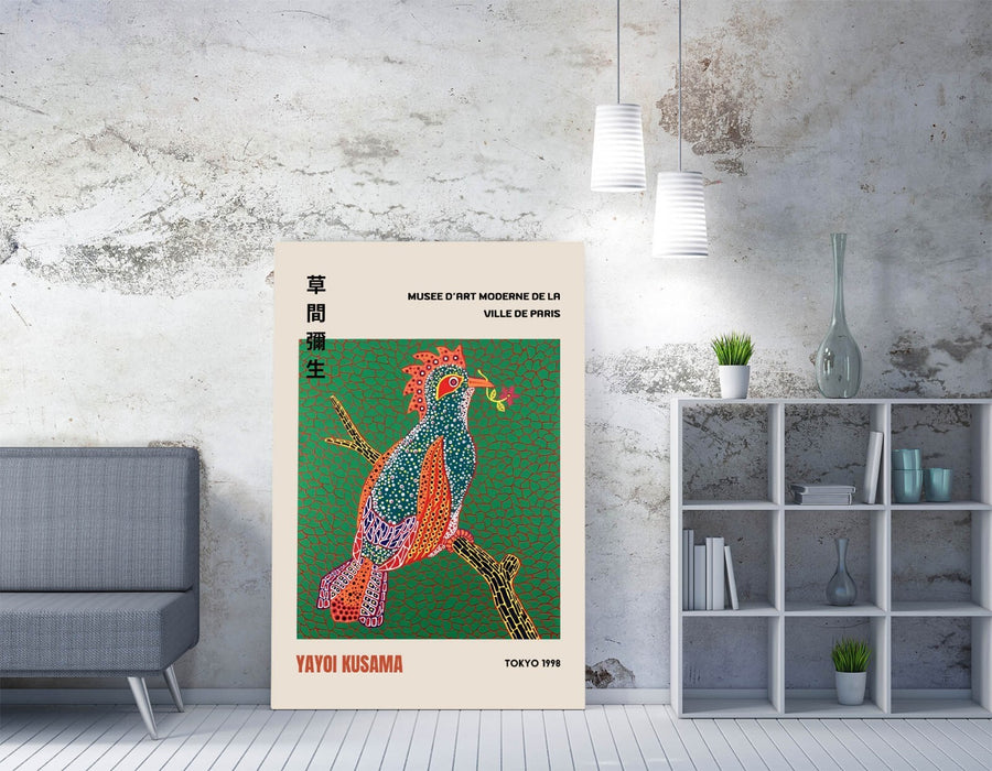 Canvas Wall Art - Yayoi Kusama Bird Print | Contemporary Handmade Canvas Art