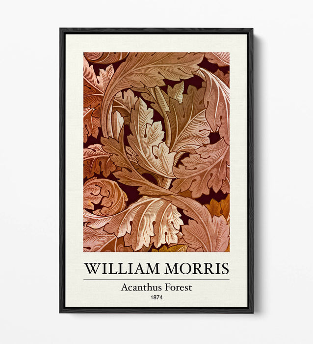 Canvas Art Print - William Morris Acanthus Forest Art | Float Effect Canvas Decor