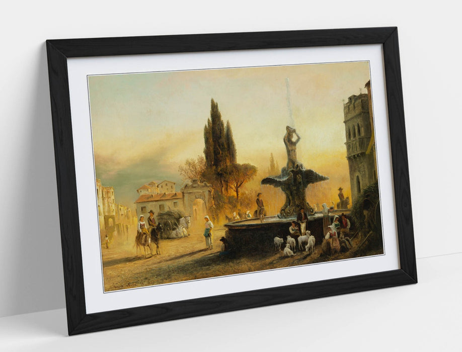 Framed Wall Art - Albert Arnz Piazza Barberini Print | Handmade Matte Poster