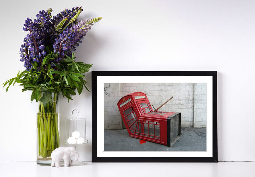 Banksy Framed Poster – Death Of A Phonebox | Urban Wall Art Print | Matte Finish