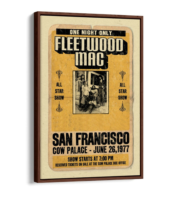 FLEETWOOD MAC VINTAGE MUSIC POSTER -FLOAT EFFECT CANVAS WALL ART PRINT