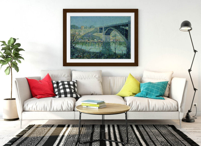 Framed Wall Art – Ernest Lawson Spring Night Harlem River Painting Print 4 Sizes
