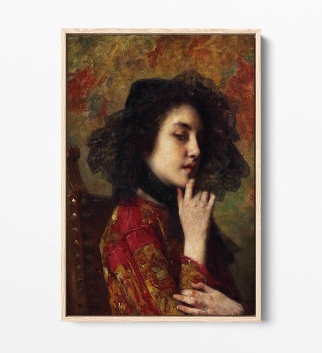 Float Effect Canvas Art | Georgian Princess Portrait On 30mm Deep Frame, Handmade