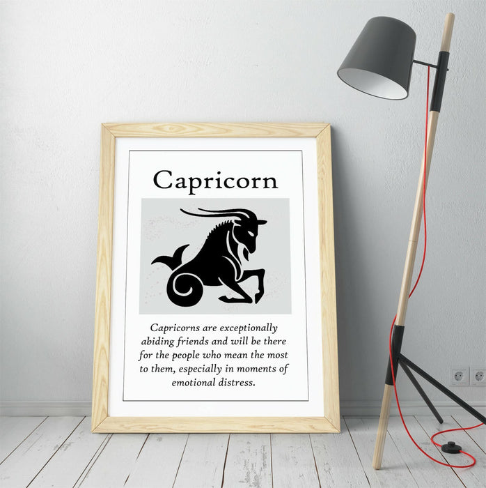 CAPRICORN STAR SIGN ZODIAC ASTOLOGY QUOTE SLOGAN -FRAMED WALL ART PICTURE PRINT