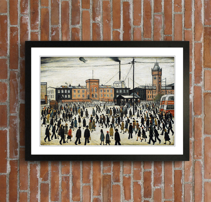 Going to Work People FRAMED WALL ART PRINT ARTWORK PAINTING LS Lowry Style