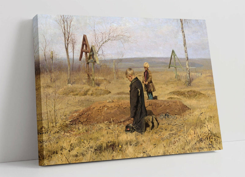 Canvas Wall Art | Orphaned by Nikolay Kasatkin – Modern Blue Red Artwork Print