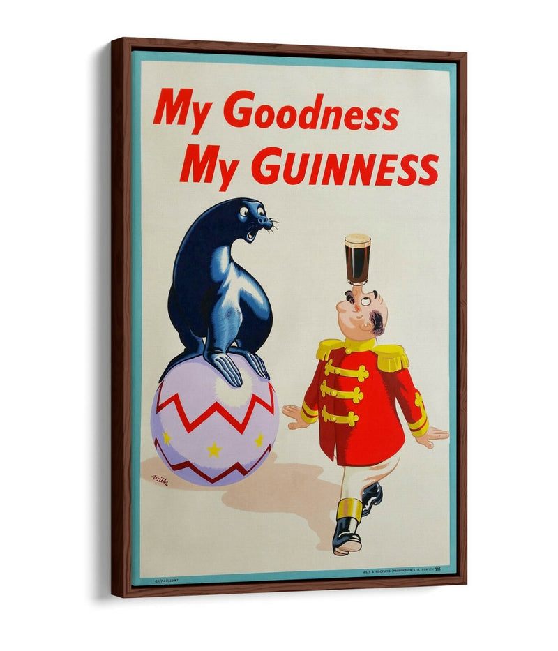 Vintage Guinness Poster | Handmade Canvas Wall Art - Float Effect, Scratch Resistant