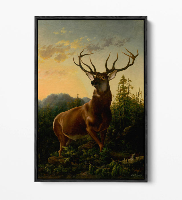 Canvas Wall Art - Handmade Deer Forest Print | Float Effect, Premium Varnish Finish