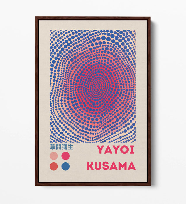 Float Effect Canvas Art – Yayoi Kusama Abstract Contemporary Wall Decor with 30mm Deep Frame