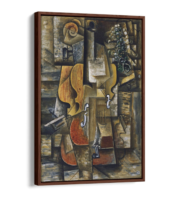 Picasso Canvas Wall Art - Float Effect Canvas Violin Grape Painting on MDF Frame
