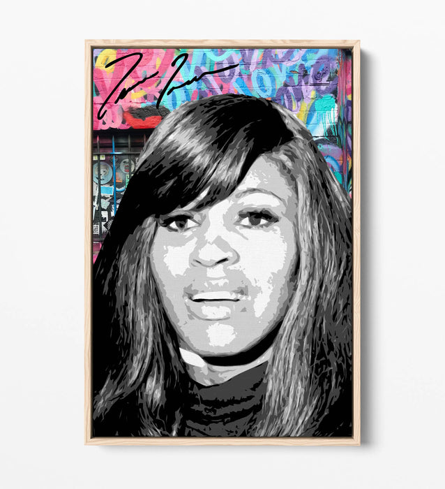 Graffiti Canvas Wall Art – Tina Turner Portrait Float Effect Canvas Print