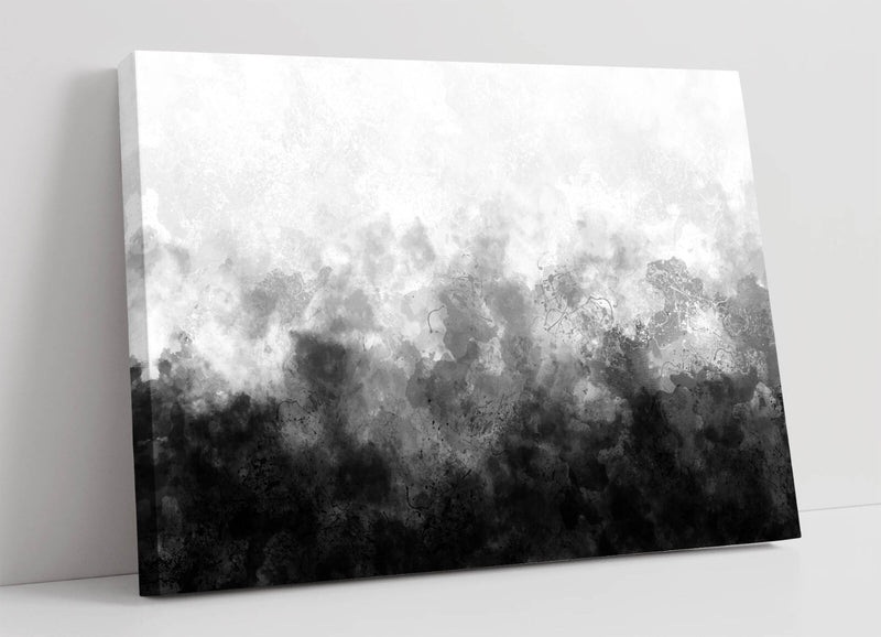 Canvas Wall Art - Abstract Black and White Sketch | Framed Modern Decor Print