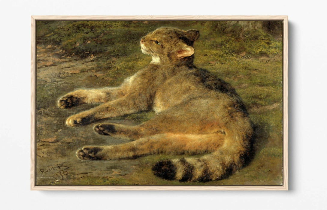 Canvas Wall Art - Wild Cat Painting on Float Effect Canvas with MDF Frame