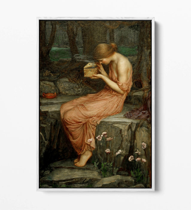WATERHOUSE PSYCHE OPENING THE GOLDEN BOX -FLOAT EFFECT CANVAS WALL ART PIC PRINT