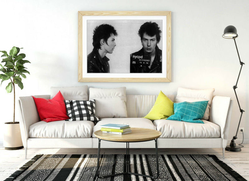 Sid Vicious Poster - Framed Art Print | Black and White Punk Rock Wall Art