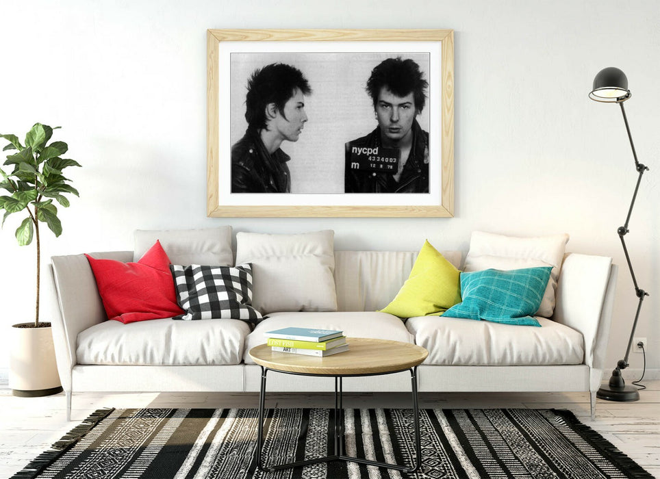 SID VICIOUS MUGSHOT 1 -ART FRAMED POSTER PICTURE PRINT ARTWORK- BLACK & WHITE