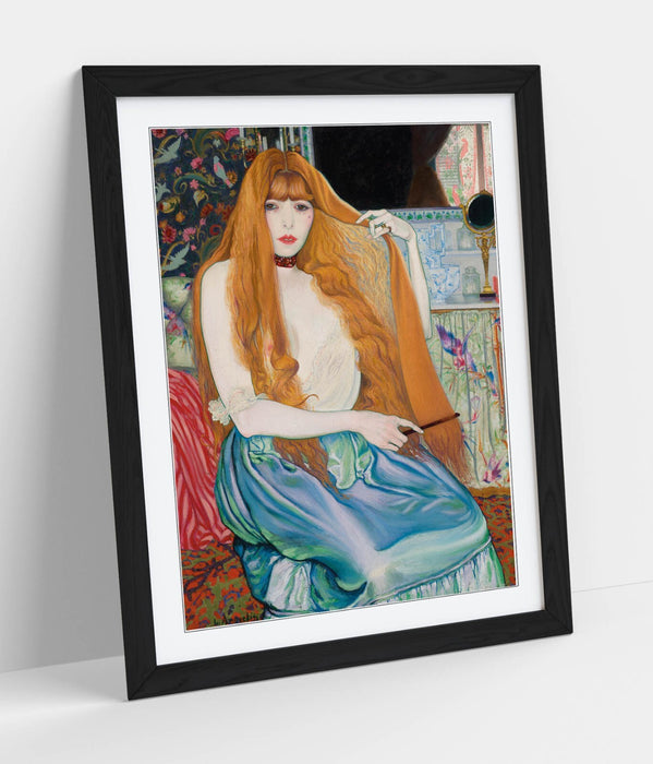 Framed Wall Art - Louis Anquetin Woman At Her Toilet Painting Print 4 Sizes
