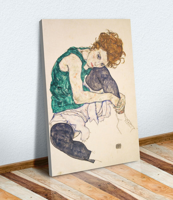 Canvas Wall Art – Egon Schiele Seated Woman Framed Canvas Print UK Made