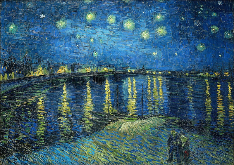 Framed Art Poster Van Gogh Starry Night Over the Rhone – Custom Size 100x70cm