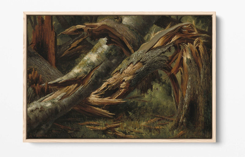 Float Effect Canvas Art | Alexandre Calame Fallen Tree | Ready To Hang Wall Decor