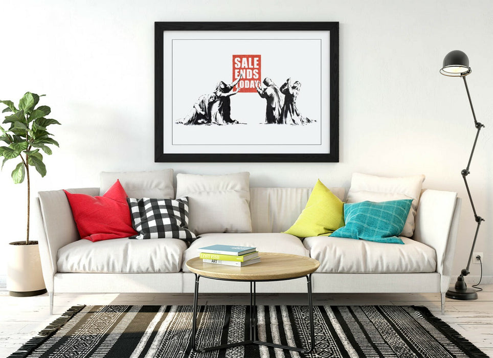 BANKSY - ART FRAMED POSTER PICTURE PRINT - RED BLACK & WHITE