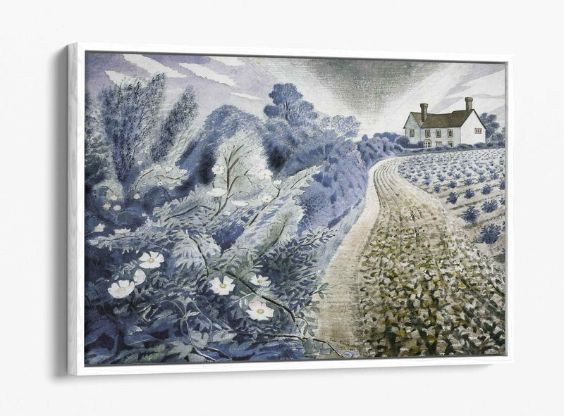 Canvas Wall Art - Eric Ravilious Essex Farmhouse | Float Effect Handmade Print