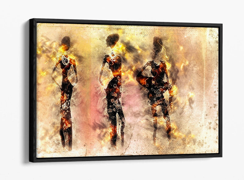 African Tribe Canvas - Abstract Wall Art | Float Effect Canvas Wall Print