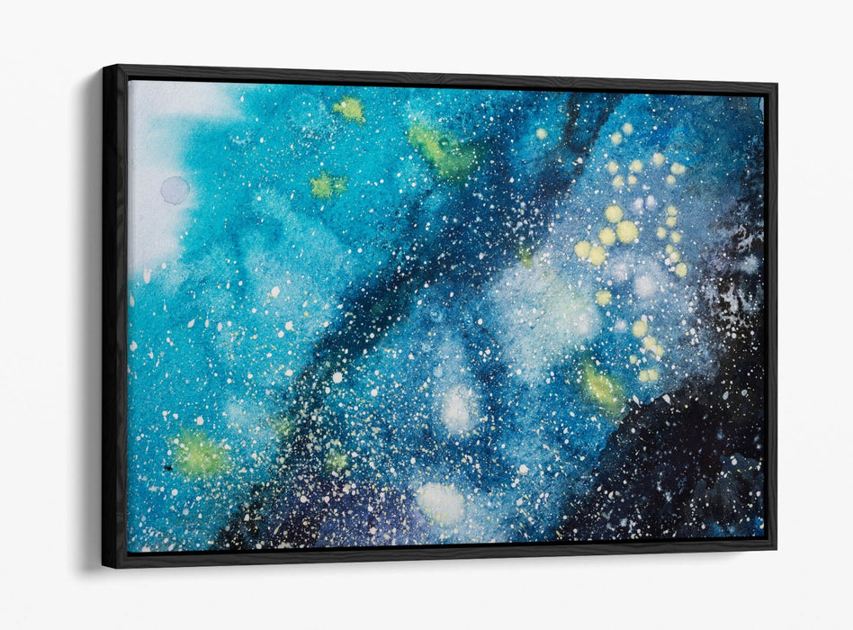 Blue Canvas Wall Art - Abstract Canvas Print With Float Effect Frame, Vibrant Artwork