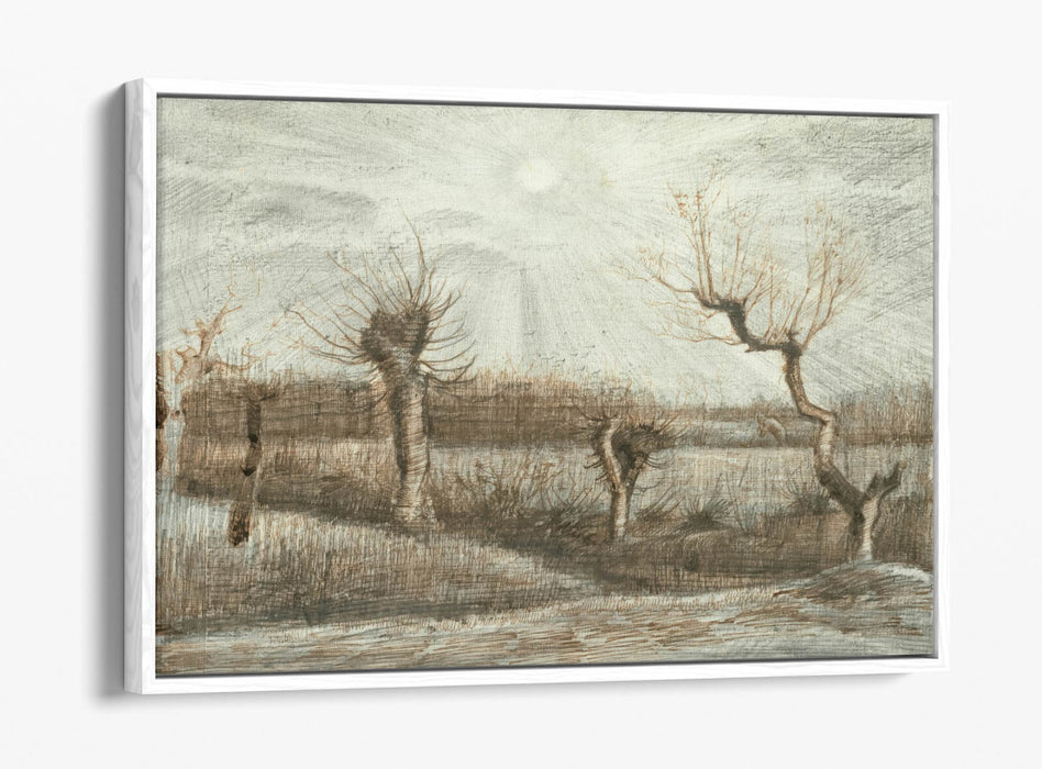 VINCENT VAN GOGH, TETARDS (POLLARDS) -FLOAT EFFECT CANVAS WALL ART PRINT