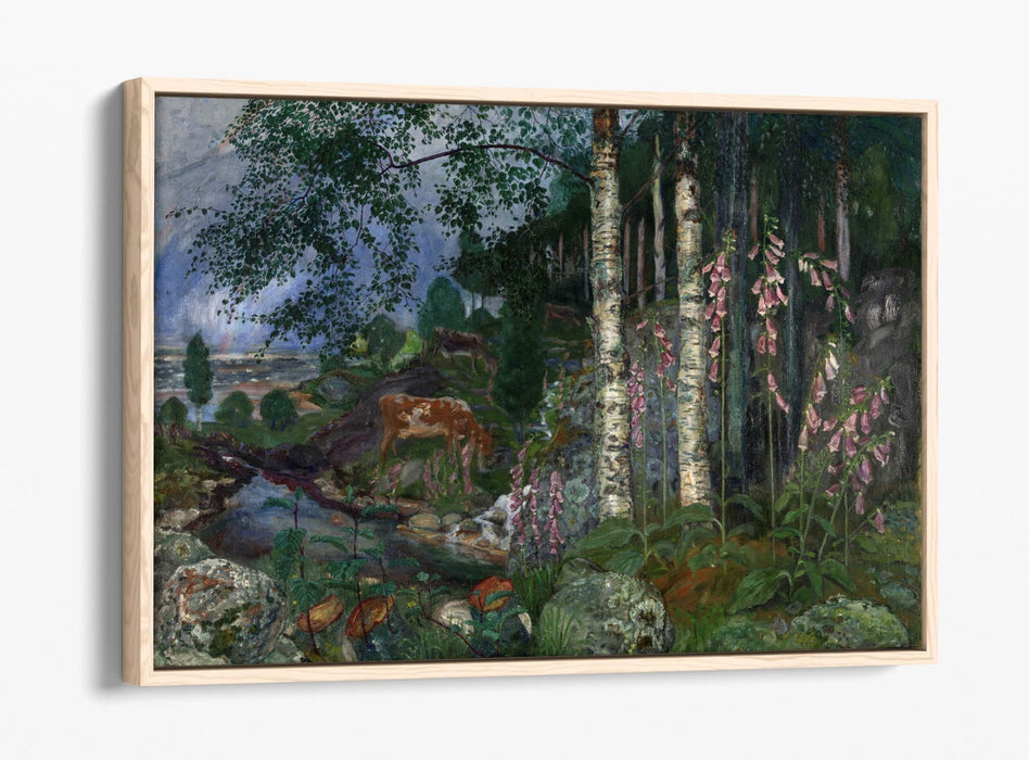 NIKOLAI ASTRUP, FOXGLOVES -FLOAT EFFECT CANVAS WALL ART PRINT