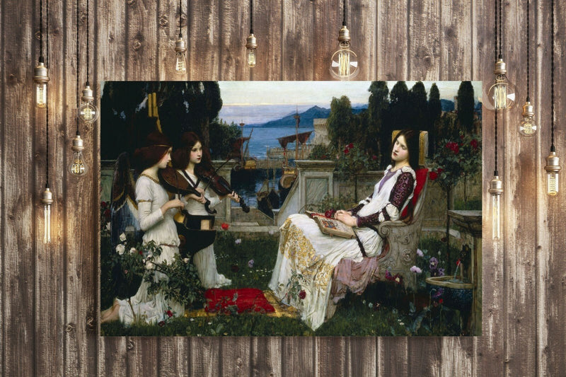 Canvas Wall Art – Framed John William Waterhouse St Cecelia Painting Print with Premium Varnish Finish