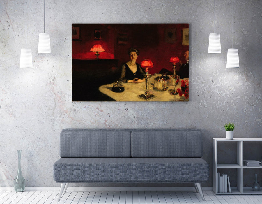 JOHN SINGER SARGENT, A DINNER TABLE AT NIGHT -CANVAS WALL ARTWORK PIC PRINT