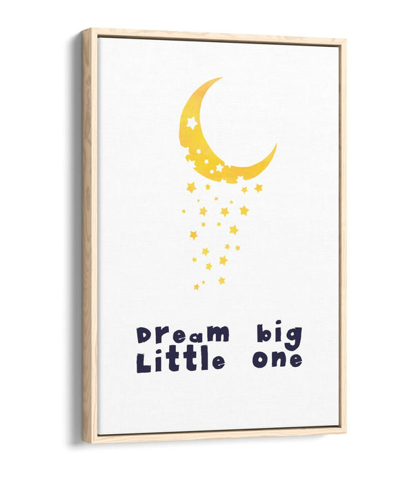 "DREAM BIG LITTLE ONE" WATERCOLOUR NURSERY -FLOAT EFFECT CANVAS WALL ART PRINT