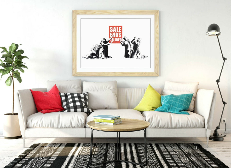 BANKSY - ART FRAMED POSTER PICTURE PRINT - RED BLACK & WHITE