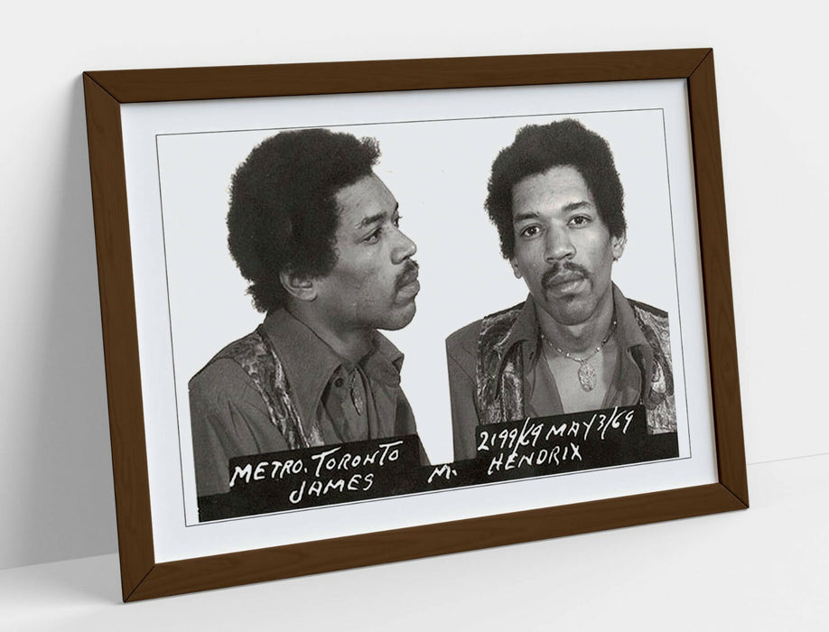 JIMI HENDRIX MUGSHOT 1 -ART FRAMED POSTER PICTURE PRINT ARTWORK- BLACK & WHITE