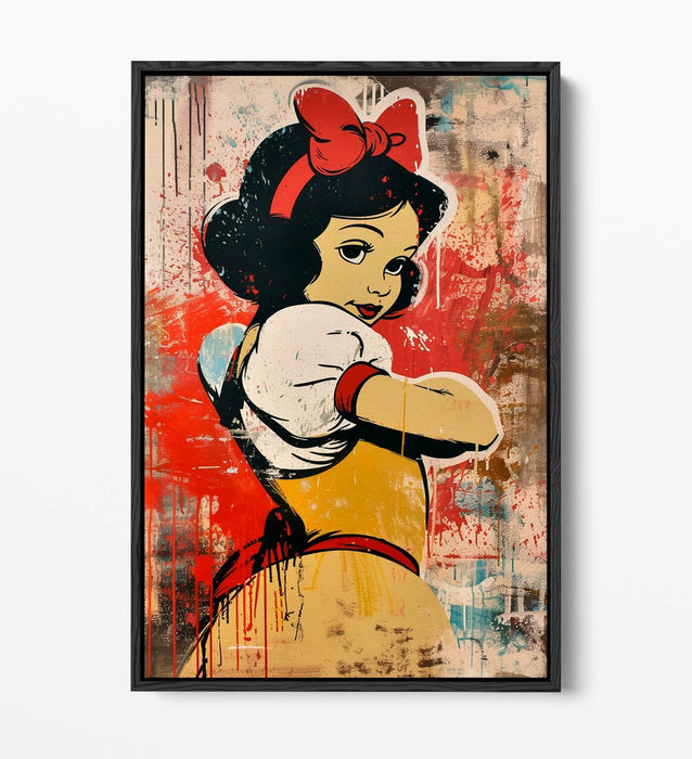 Float Effect Canvas Art – Red Splash Graffiti Home Decor with Stylish Float Frame