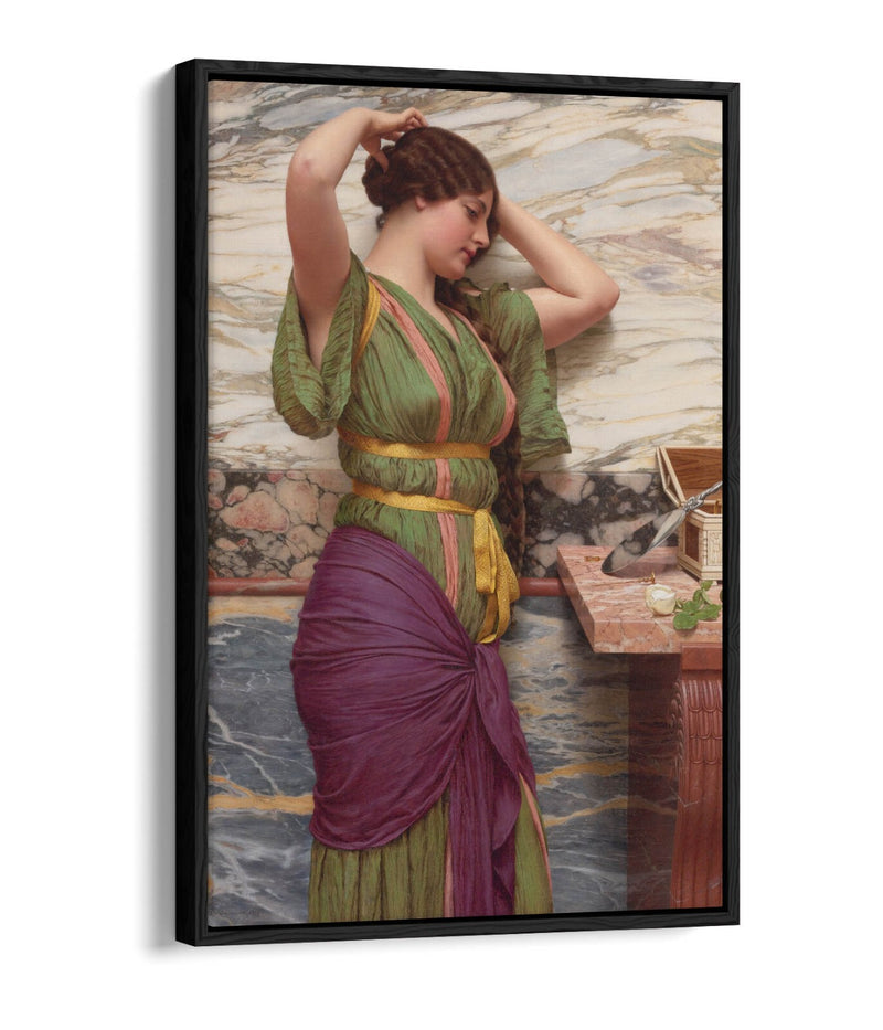 Canvas Wall Art Print - John William Godward Float Effect Canvas Art With Premium Frame